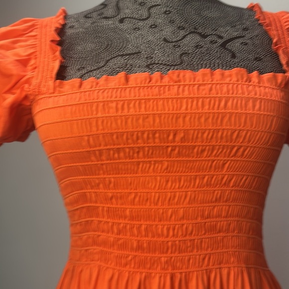 Tory Burch Smocked midi maxi orange dress size XS - Picture 6 of 10